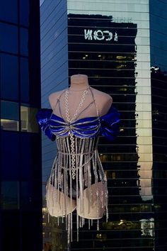 It Must Have Been Love, Draped Corset, Kpop Life, Silver Outfits, Rave Costumes, Blue Corset, The Big City, Dream Dresses