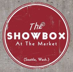 the showbox at the market seattle, wash logo on concrete background with red circle