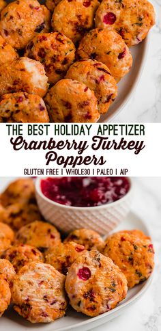 the best holiday appetizer cranberry turkey poppers