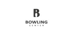 bowling center logo with the letter b in black on a white background, designed by person