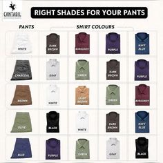 What shade of shirt matches the color of your pants ? Mens Wardrobe Essentials, Guys Fashion Casual, Colorful Wardrobe, Mens Business Casual Outfits, Formal Men, Minimalist Fashion Men, Classy Outfits Men