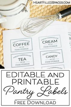 the printable recipe for edible and printable party favors is shown on top of a table