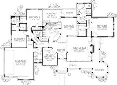 this is the first floor plan for these luxury home plans, which include two master suites and three full bathrooms