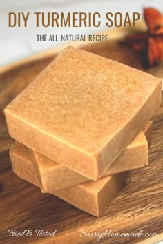 Here's how to make turmeric soap that's all-natural and what it should really look like. This DIY soap lacks a little in color, but makes up for it with some amazing skin-loving benefits Diy Turmeric Soap, Manly Soap Recipes, Turmeric Soap Recipe, Natural Soaps Recipes, Homemade Things, Soap Making Recipes, Turmeric Soap, Natural Beauty Recipes, Handmade Natural Soaps