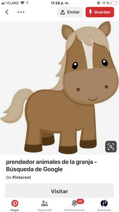 an image of a horse with the caption's name in spanish on it