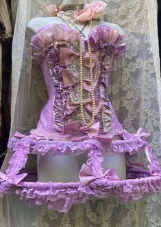 Rococo Clothing, Rococo Corset, Rococo Costume, Stage Theatre, Cage Skirt, Vintage Opulence, Purple Corset, French Rococo, Pale Lavender