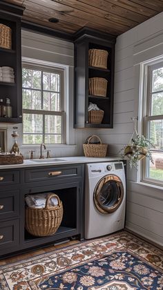 Are you looking for elegant and visually appealing ways to elevate your laundry room? Get inspired by these super chic laundry room ideas. #laundryroomstorageideas