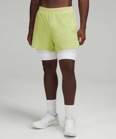 Ready, set, serve. With lightweight fabric and built-in tennis ball storage, these lined shorts are ready for their next match. Designed for Tennis. Roomy fit through glutes and thighs:Shell length is 6":Liner length is 9". Quick-drying mesh fabric liner has a built-in pouch for support and a drop-in pocket for cards or a key. Side-entry mesh pocket for spare tennis balls. Breathable mesh waistband. Lightweight, Perforated Swift Fabric. Back panel: 86% Recycled polyester, 14% Lycra elastane. Bod Ball Storage, Tennis Shorts, Shorts Lululemon, Tennis Balls, Tennis Ball, Pickleball, Personal Shopping, Mesh Fabric, Men's Shorts