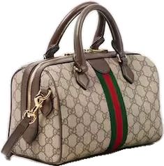 Gucci Travel Satchel Bag, Gucci Coated Canvas Satchel Bag, Beige Gucci Bag With Zipper, Gucci Beige Bag With Zipper Closure, Beige Gucci Bag With Zipper Closure, Gucci Top Handle Satchel With Leather Handles, Gucci Canvas Bag With Leather Handles, Gucci Coated Canvas Satchel Shoulder Bag, Gucci Luxury Canvas Shoulder Bag