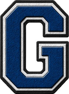 the letter c in blue and white