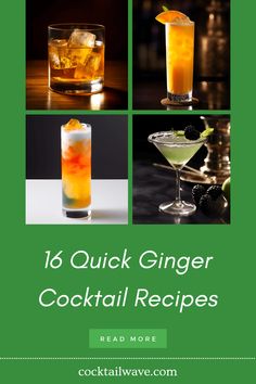 Shake up your next gathering with 16 quick and delicious ginger cocktail recipes! From the refreshing Ginger Mojito to the exotic flavors of the Penicillin and Indian cocktails, each drink is packed with unique flavor profiles and easy-to-find ingredients. Whip up these cocktails in minutes to impress your friends and family, whether it’s a summer party or a cozy winter night. Get ready to explore a fantastic fusion of sweet, spicy, and smoky flavors with these ginger-infused delights! Ginger Cocktail Recipes, Ginger Mojito, Soju Cocktail, Cozy Winter Night, Summer Cocktail Menu, Warm Cocktails