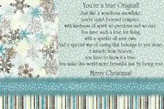 a christmas poem with snowflakes on it and the words merry christmas written in blue