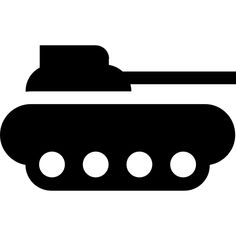 a black and white silhouette of a tank