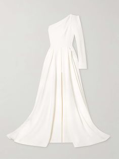 MATICEVSKI Audacity one-sleeve grain de poudre gown Designer Hair Accessories, Sleeve Gown, Embellished Gown, Gowns With Sleeves, Maxi Gowns, Long Gown, Clothes Collection, Bridal Collection, Women Collection