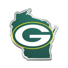 the green bay packers logo is shown on a white sticker that says,'i love