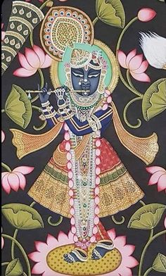 Srinathji Painting, Shrinathji Pichwai Paintings, Shrinathji Paintings, Jai Shri Krishna, Indian Traditional Paintings, Kerala Mural Painting, Buddha Art Painting, Lotus Art, Pichwai Paintings