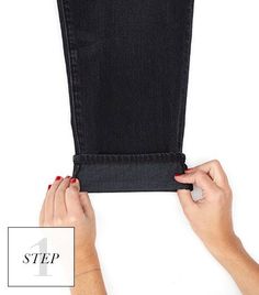 How To Cuff Your Jeans Like A Pro | Who What Wear UK How To Fold Jeans, Folding Jeans, Ankle Boots With Jeans, Mum Jeans, Cuff Jeans, Pleather Pants