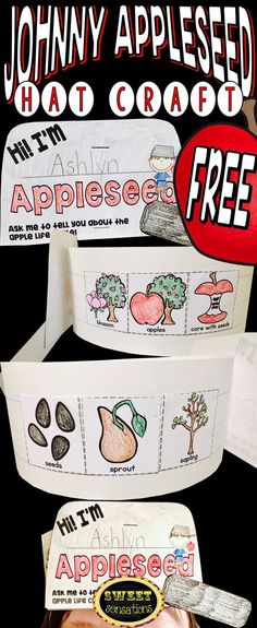 johnny appleseed hat crochet free printables for kids to use in the classroom