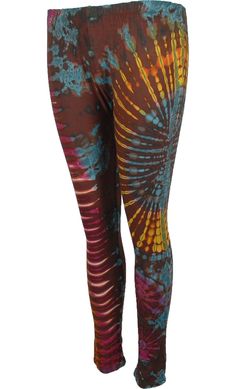 a woman's leggings with an abstract design on the bottom and side