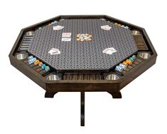 a game table that is made out of legos and metal parts, with the top section