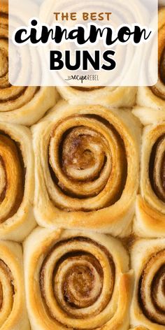 These are the best Cinnamon Buns you’ll ever make! They are soft, fluffy cinnamon rolls with the best gooey caramel sauce in the bottom of the pan. They’re easy to make ahead and freezer-friendly! Cinnamon Rolls Without Yeast, Cinnabon Copycat, Yeast Cinnamon Rolls, Buns Recipe Easy, No Yeast Cinnamon Rolls, Biscuit Cinnamon Rolls, Easy Cinnamon Rolls Recipe