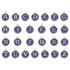 PRICES MAY VARY. The metal round pendant letter charm is a great accessory for DIY jewelry, you can use this small metal letter pendant to choose your favorite letters, DIY into necklaces, bracelets, earrings, key chains, sweater chains, anklets, etc. Making a meaningful gift for friends and family who like crafts. Package Content: 26pcs x Letter Charm for Jewelry Making; Diameter: 12mm/0.5 inch; Thickness: 2mm/0.08 inch The alloy enamel alphabet letter beads are crafted with alloy enamel, mirro Letters Diy, Earrings Key, Alphabet Jewelry, Bracelet Craft, Alphabet Charm, Metal Letter, Jewelry Making Bracelet, Letter Charm, Blue Pendant