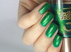 Bright Green Glitter Nails, Flakie Nail Polish, Kelly Green Nail Polish, Seaweed Nail Polish, China Glaze Green Nail Polish, Candy