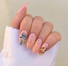 I’m sorry bit these are amazing - cant beat disney 🐩 🐕 🍝 #disney #ladyandthetramp Bambi Nails Disney, Lady And The Tramp Nail Art, Disney Nails Characters, Aristocat Nails, Lady And The Tramp Nails, Tweety Bird Nails, Disney Nails Long, Up Nails Disney, Aesthetic Disney Nails