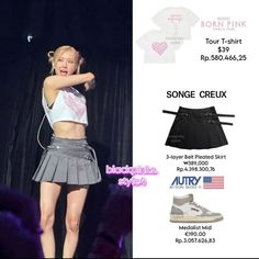 Rosé Blackpink, Tour T Shirts, Macau, Pleated Skirt, Winter Outfits, Fashion Inspo, Fashion Outfits, Pink