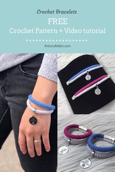 crochet bracelets with free pattern and video