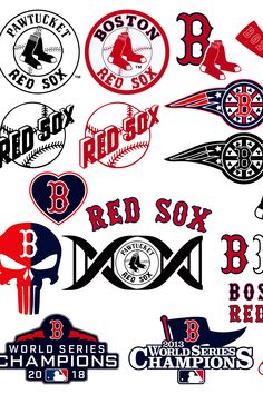 various boston red sox logos and emblems