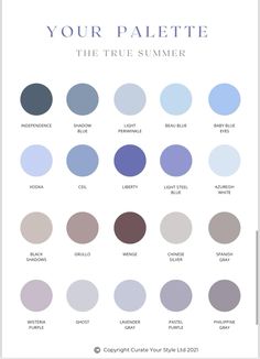 Cool Summer Undertone, Cool Tone Outfits Color Palettes, True Summer Aesthetic, Summer Color Palette Analysis, Cold Summer Color Palette, Muted Summer Color Palette, Summer Undertone