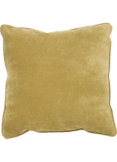 a yellow pillow on a white background