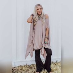 As a dress or tunic top, this cute and comfy piece has a trendy, slouchy silhouette. This closet favorite is a one - size piece that can be layered over tanks and bralettes, worn on or off - the - shoulder, and styled with a knot in the hem. One size Fabric: 95% Rayon, 5% Spandex Hand wash cold, lay flat to dry Made in Mexico | The Wren Tunic Top Oversized Tunic, Wren, Hippie Style, Boho Clothing, Spandex Fabric, Clothing For Women, Tunic Top, Boho Outfits, Lay Flat