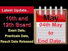 a red and white sign with the date on it that says, 10th and 12th board exam