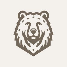 a bear's head is shown on a white background