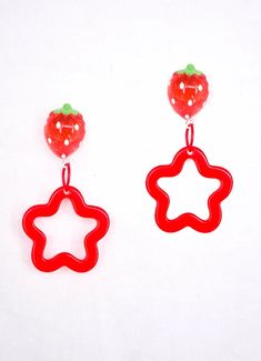 Acrylic Accessories, Red Strawberry, Buy Buy, Drop Earring, Cabaret, Fun Earrings