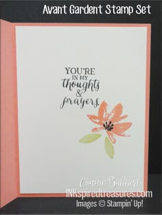 a card with the words you're in my thought and prayer written on it