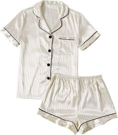 #wonyoungicon Silk Pj Set, Shorts Sleepwear, Pajamas Short, Silk Pjs, Short Blanc, Top With Shorts, Silky Pajamas