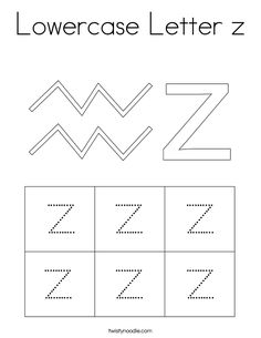 the lowercase letter z worksheet for kids to practice their handwriting and numbers