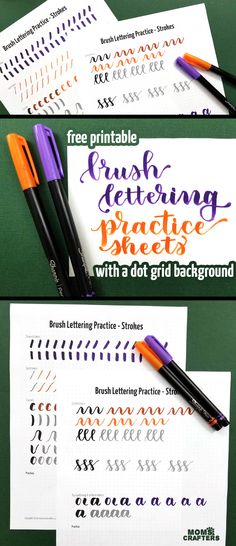 Practice Brush Lettering with these free printable practice pages Hand Lettering Practice Sheets Free, Calligraphy Practice Sheets Free, Brush Lettering Practice Sheets, Brush Lettering Alphabet, Brush Lettering Worksheet, Hand Lettering Practice Sheets, Brush Lettering Practice, Hand Lettering For Beginners