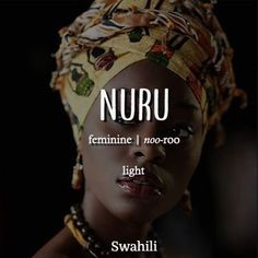 a woman wearing a turban with the words nuru above her head and an image of a woman's face