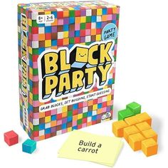 a block party game with blocks and cards