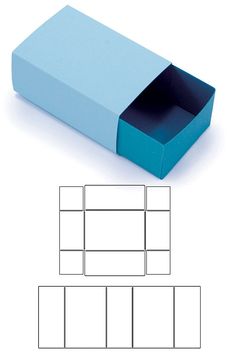 an empty blue box with four sections cut out to make it look like they have been placed