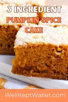 Easy Pumpkin Spice Cake, Spice Cake Mix Recipes, 3 Ingredient Pumpkin, Pumpkin Spice Cake Recipe, Cinnamon Scones Recipe, Pumpkin Baking, Spice Cake Recipe, Spice Cake Mix And Pumpkin, Burrito Casserole