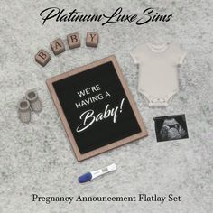 there is a baby announcement on the table