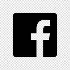 a black and white facebook logo on a transparent background png image with no background