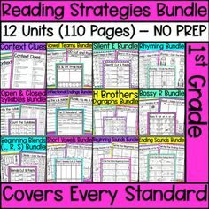 the reading strategy bundle includes 12 units and two pages to help students learn how to read