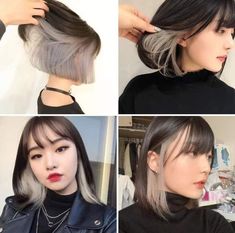 Two Color Hair, Hidden Hair Color, Korean Hair Color, Hair Color Underneath, Peekaboo Hair, Hair Color Streaks, Hair Streaks, Shot Hair Styles, Haircuts Straight Hair