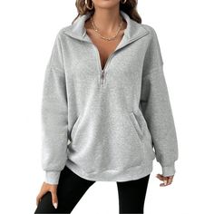 Product Details SHIBEVER Womens Oversized Sweatshirts Half Zip Pullover Long Sleeve Quarter Zip Hoodies Fall Clothes Category: women's sweatshirt women's pullover women's tops women's long sleeve sweatshirt women's v-neck zip sweatshirt women's loose pullover women's solid colour tops women's long sleeve shirt Clothing type: women's long-sleeved zip sweatshirt Thickness: moderate Shape: loose Neckline: zip V-neck Sleeve type: long sleeve Listing time: 2036 Size: S/M/L/XL/XXL Material: polyester Oversized Long Sleeve Outerwear For Leisure, Oversized Leisure Outerwear For Fall, Oversized Fall Leisure Outerwear, Oversized Winter Leisure Sweatshirt, Fall Sweatshirt With Pockets And Drop Shoulder, Fall Drop Shoulder Sweatshirt With Pockets, Oversized Solid Color Casual Hoodie, Casual Oversized Solid Color Hoodie, Fall Leisure Sweatshirt With Pockets